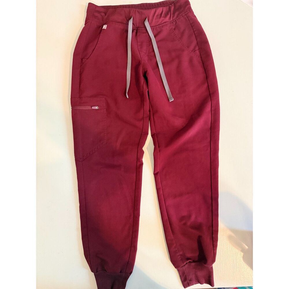 FIGS Zamora Jogger Scrub Pants Burgundy Technical Collection Women’s XS